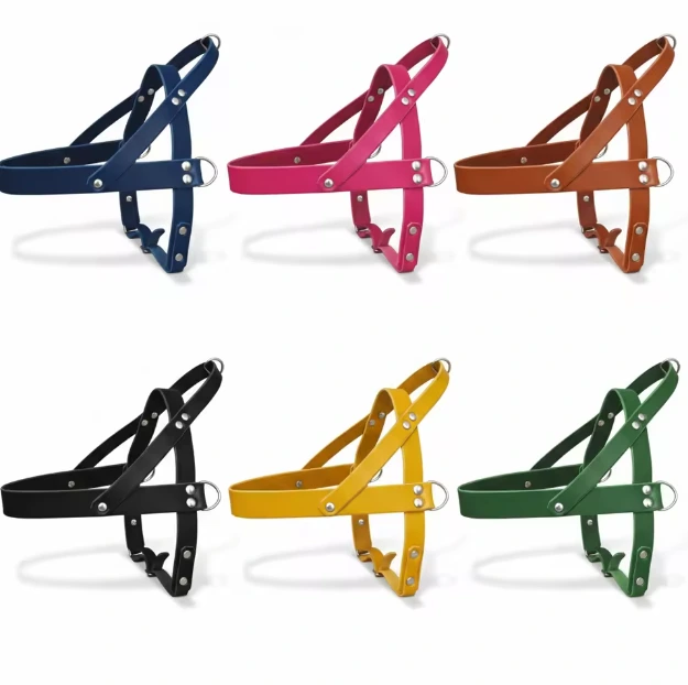 No-Pull Vegan Leather Dog Harness with Handle - Eco-Friendly Soft Padded Vest for Large Medium Dogs, Breathable Comfort Control Harness with Handles for Walking Training 1