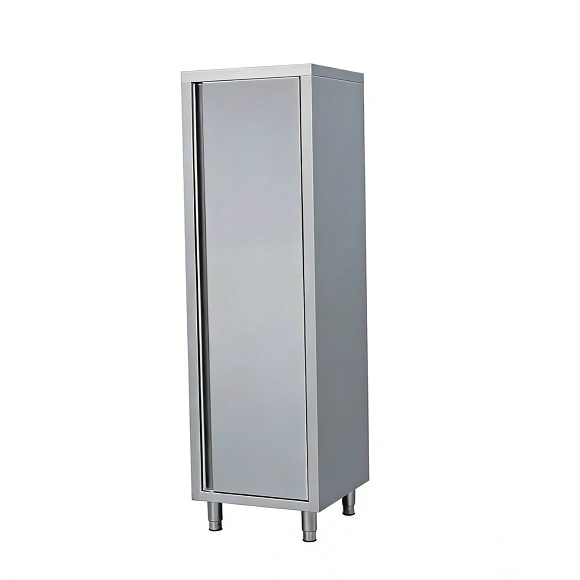 Armario vertical de acero inoxidable Kaesid Commercial con puerta abatible y 3 estantes | Almacenamiento de cocina duradero 1