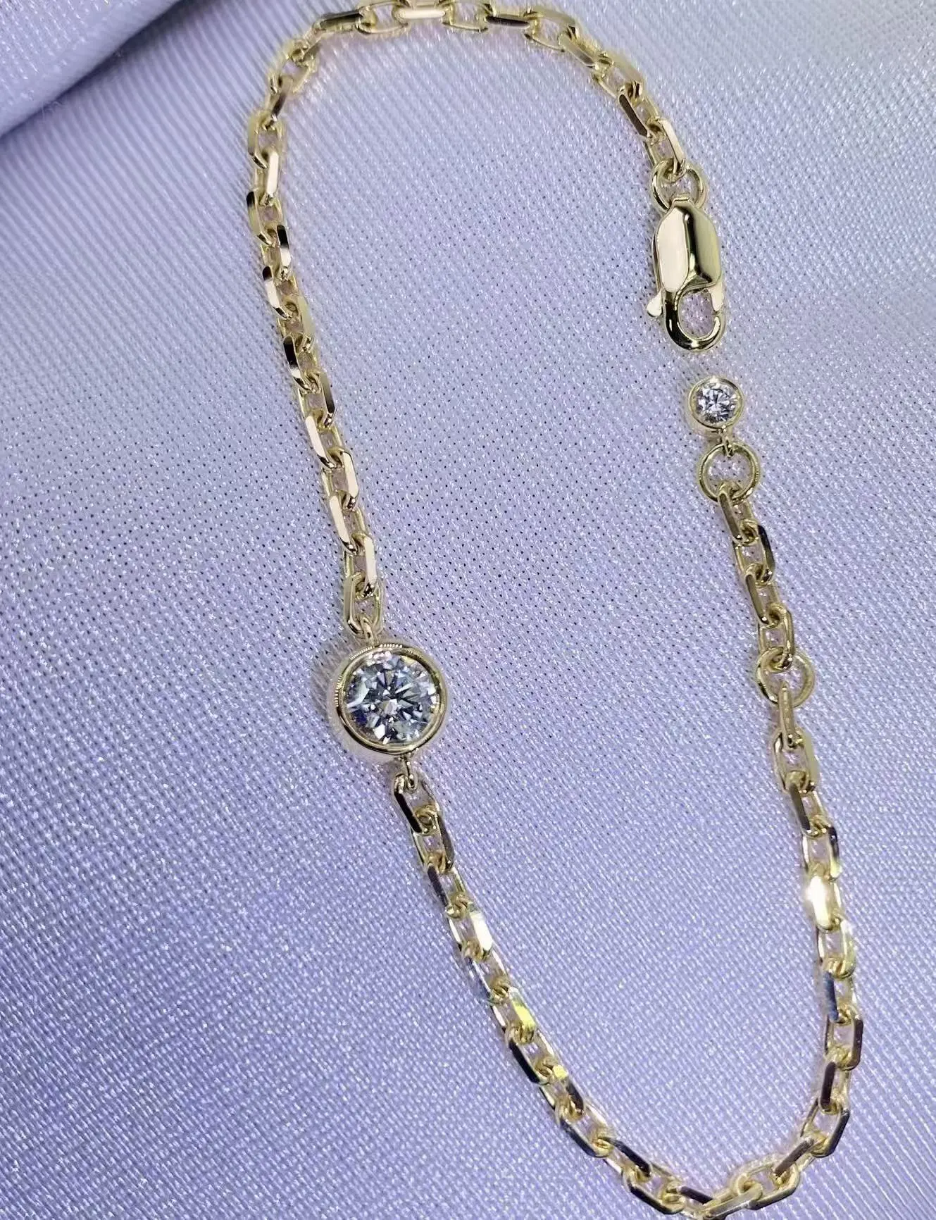 ZKZ Custom Jewelry High Quality 18K Yellow Gold Lab Grown Diamond Bracelet Women Daily Wear 1