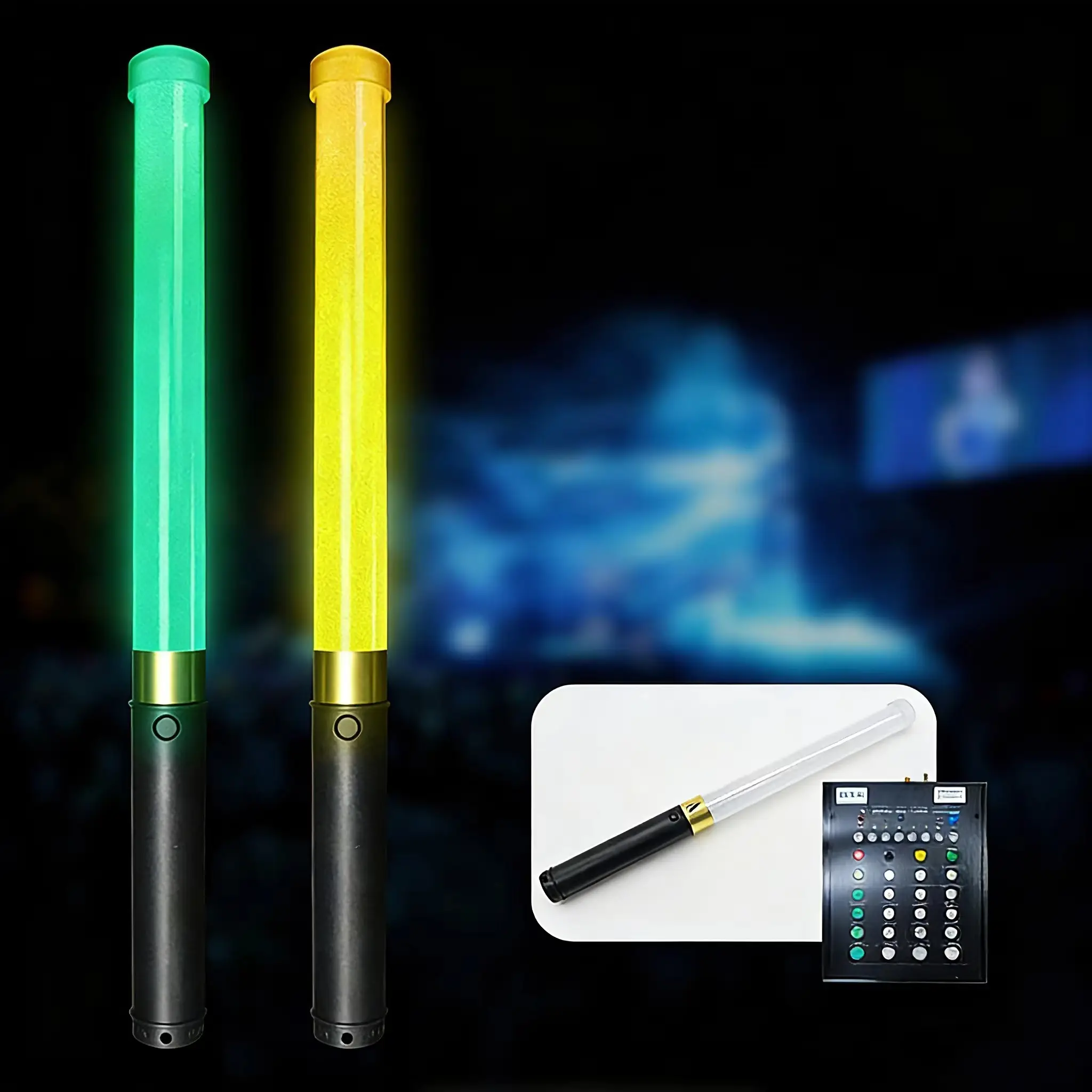 Custom branded LED light stick with DMX controller for music festivals and concert crowd control