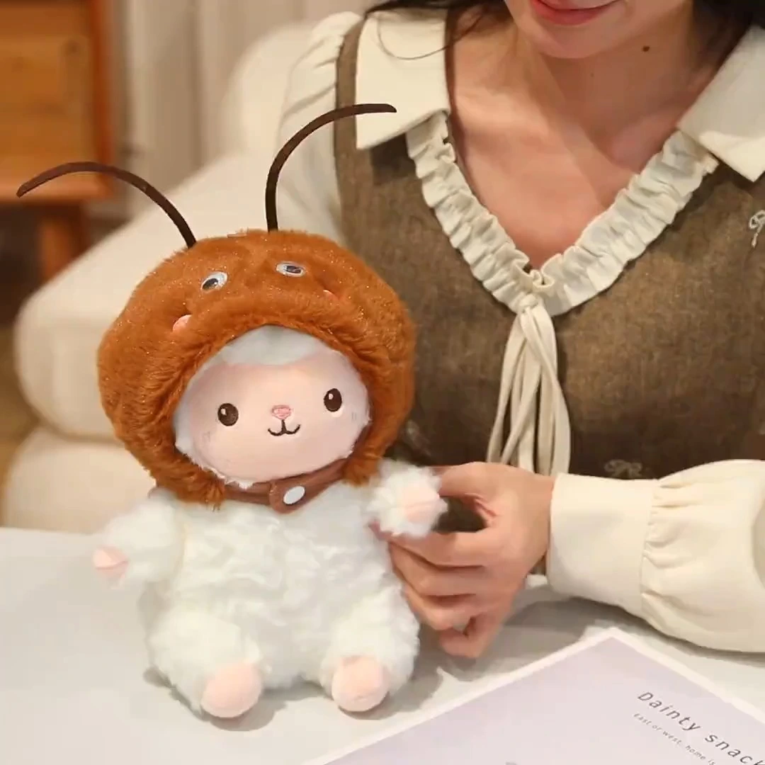 Yortoob Cute Lamb Plush Toy with Hat Soft Stuffed Doll for Kids & Gifts 1