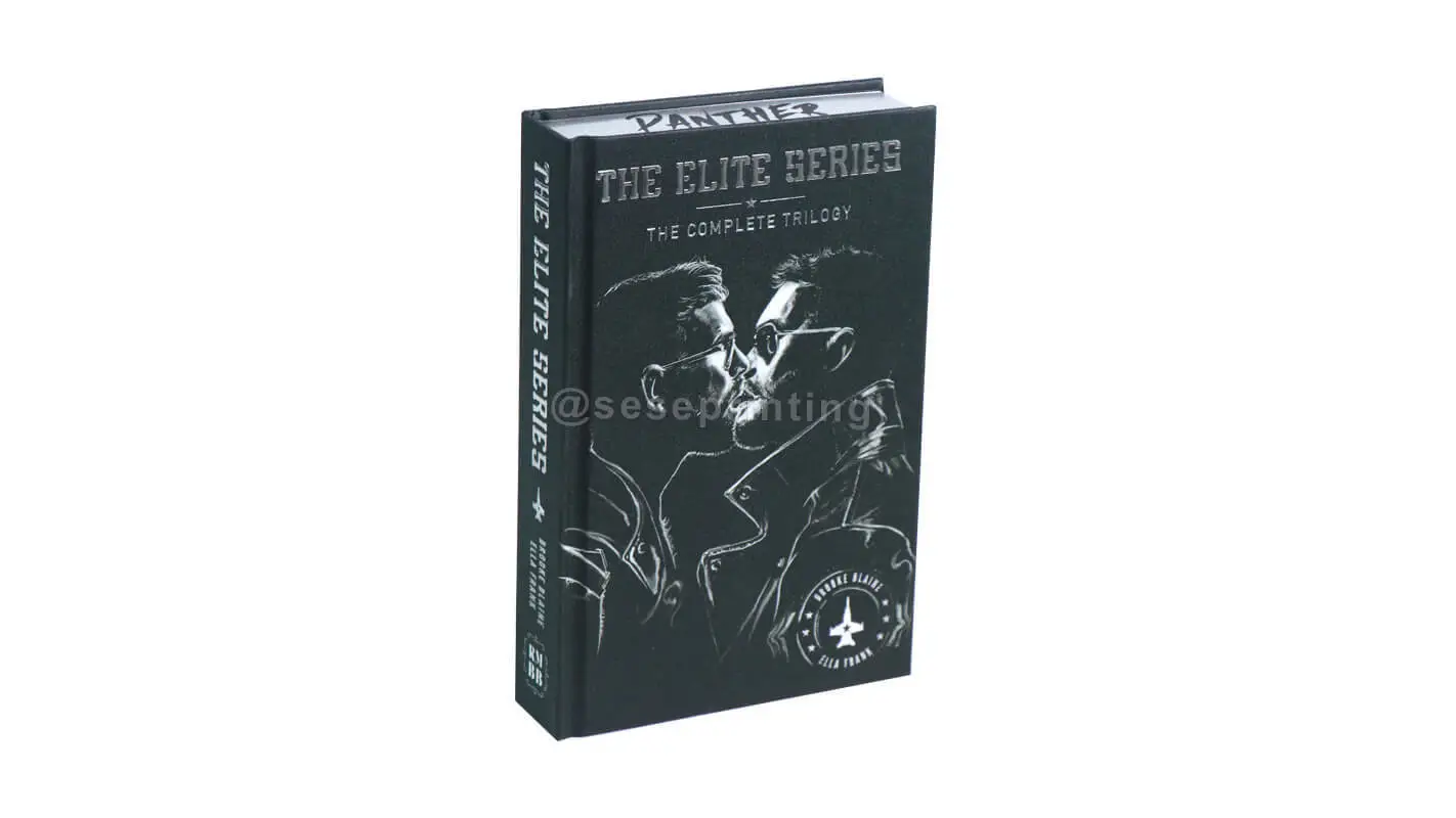 Hardback Book Printed Endpapers, Silk Print Patterned Sprayed Edges, Silver Foil Embossing 1