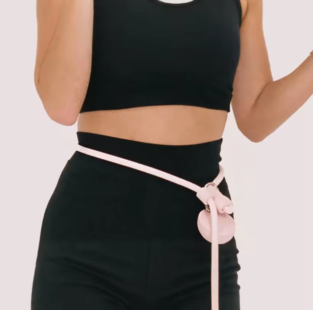 Premium Silk-Touch Hands-Free Dog Leash - Adjustable Pink Rope Leash with Silicone Slider, 360° Swivel Metal Clip, Customizable for Running, Walking, Waist/Shoulder Use 1