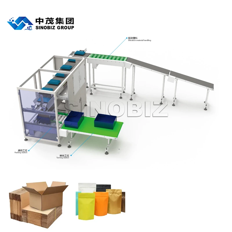 Automatic Drop Case Packer All-in-One Packaging Equipment with Vibratory Feeding and Case Flipping 1