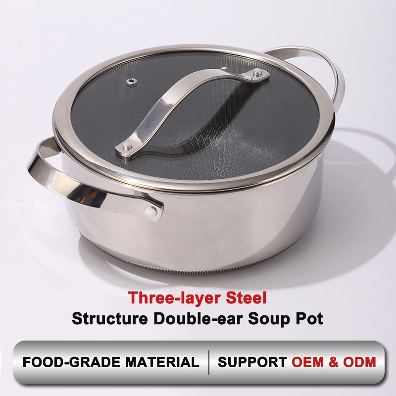 24cm High Quality Food Grade Non-Stick Three-Layer Steel Soup Pot 1