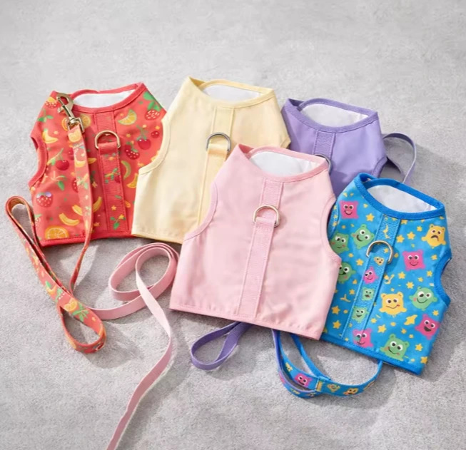 Custom Printed Jacket-Style Cat Harness and Leash Set - Adjustable Breathable Dog Cat Vest Harness with Hook & Loop Straps for Small Dogs, Kitten, Walking Adventure 1