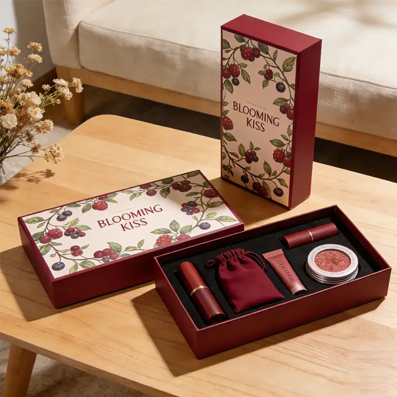 علبة هدايا تغليف مستحضرات التجميل مصنوعة من ورق مقوى مموج قابل لإعادة التدوير، عالية الجودة، قابلة للتخصيص بشعارك، مع تغليف لامع، متوفرة بالجملة 1