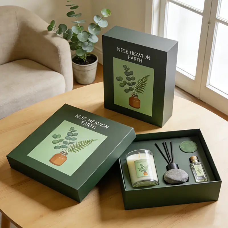 Custom Pattern Color Size Lined Recyclable Rigid Square Book Type Aromatherapy Packaging Boxes Perfume Gift Magnetic Closure Box 1