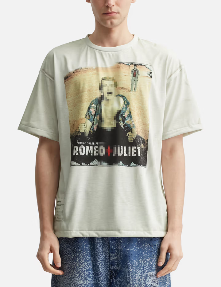 240GSM Relaxed-Fit Crewneck Polyester T-Shirt with Vintage Mosaic Graphic 1