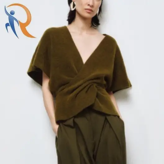 SHORT SLEEVE DRAPED KNIT JUMPER 1