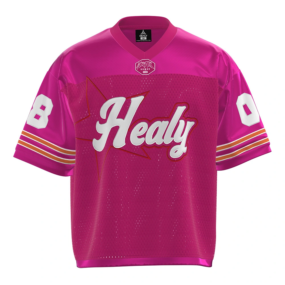 American Football Style HEALY Jersey Retro Stripe Breathable Mesh Tee High Performance Custom Color Block Soccer Wear 1