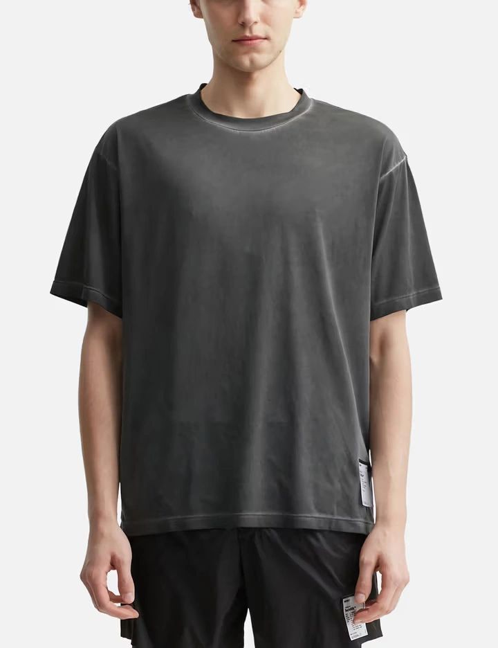 Men's Faded Black 110GSM Ultra-Lightweight Tee with Reflective Logo 1