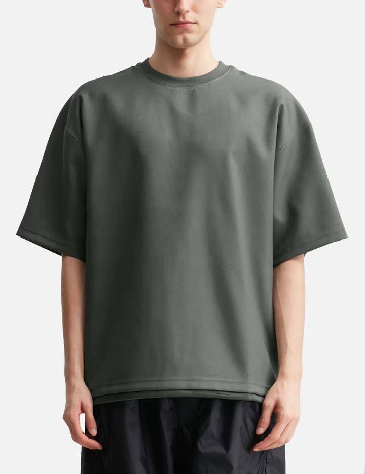 Men's Grey 170GSM Polyester Tech Tee with Adjustable Hem & Water-Resistant Coating 1