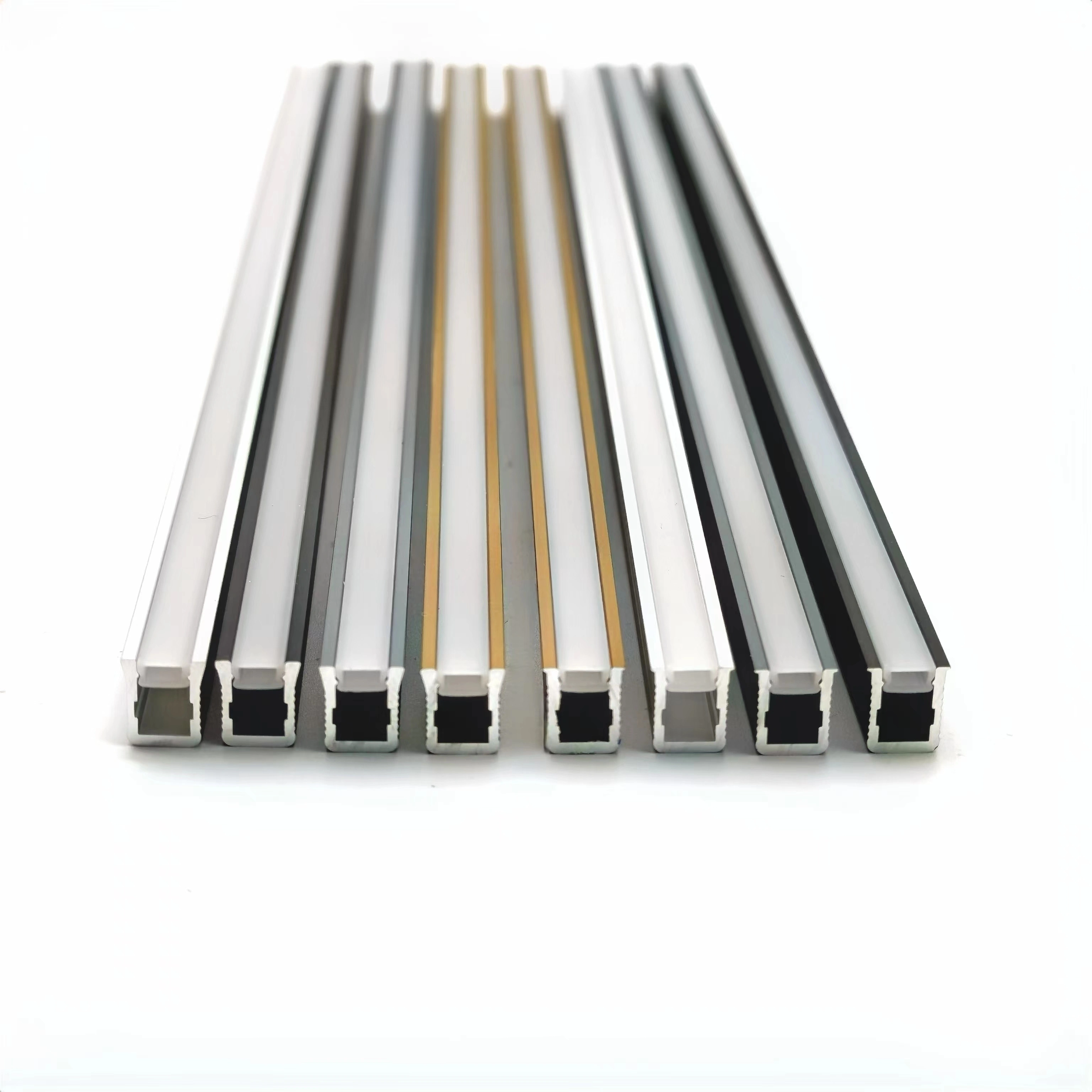 Led Linear Profile YG-0608A 6*8mm Led Strip Linear Aluminum Profiles Emboss Mounted Linear Channel for Cabinet Lighting 1
