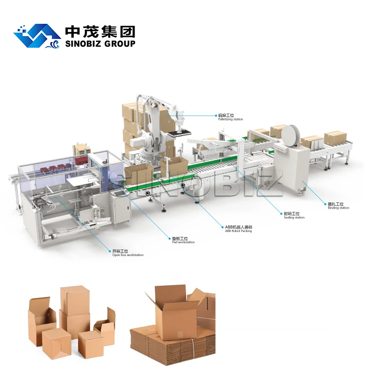 Split Type Packing and Palletizing Production Line Flexible Modular Packaging Solution 1