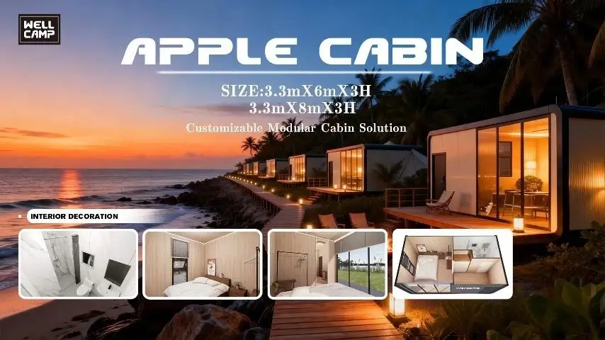 Luxury Waterfront Prefab Apple Cabin Resort | Modular Floating Capsule House | Sustainable Lakeside Glamping Pod 1