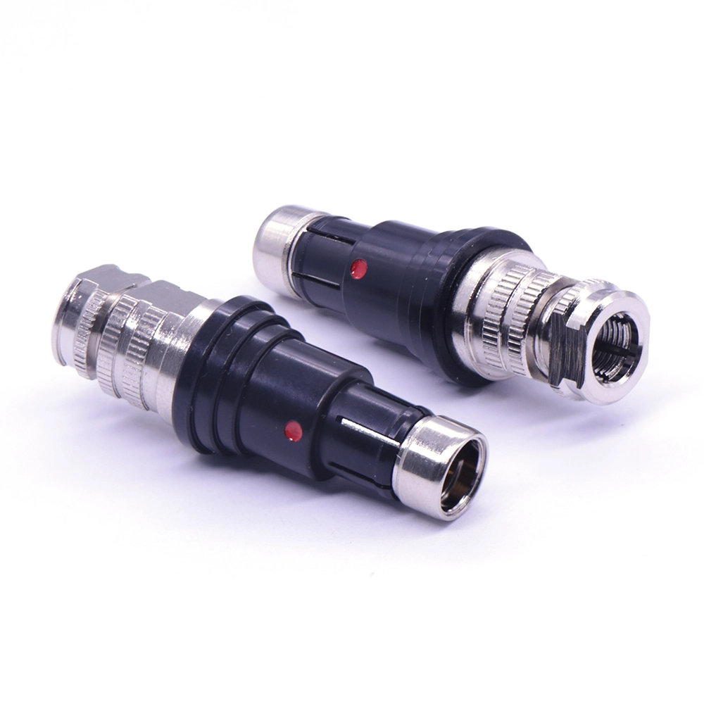 Push-Pull Self-Locking SS102 Series 2-9 Core Circular Metal Aviation Connector, Solder Type 1