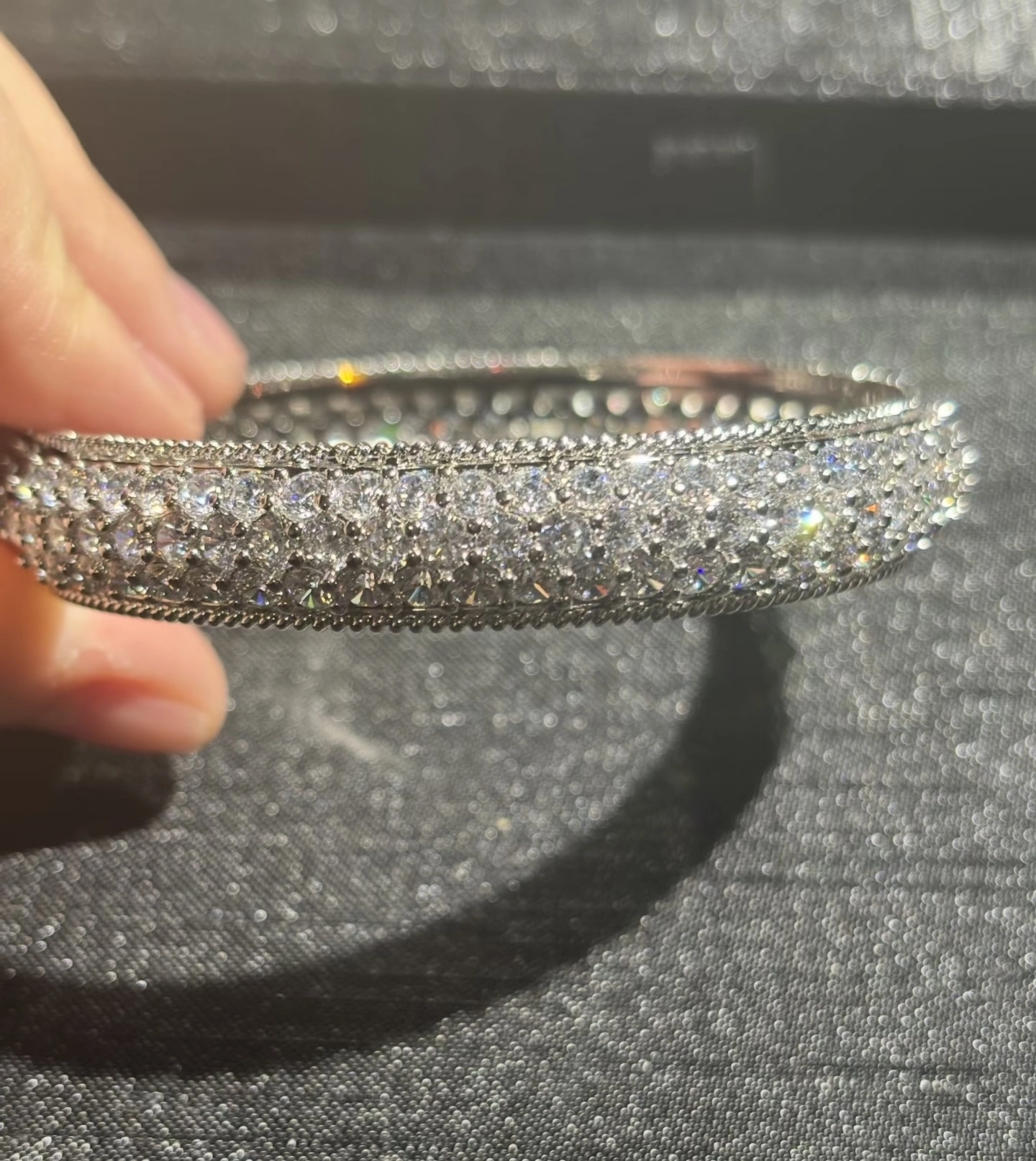18K White Gold Full Circle Bracelet – Fully Set with Lab-Grown Diamonds 1