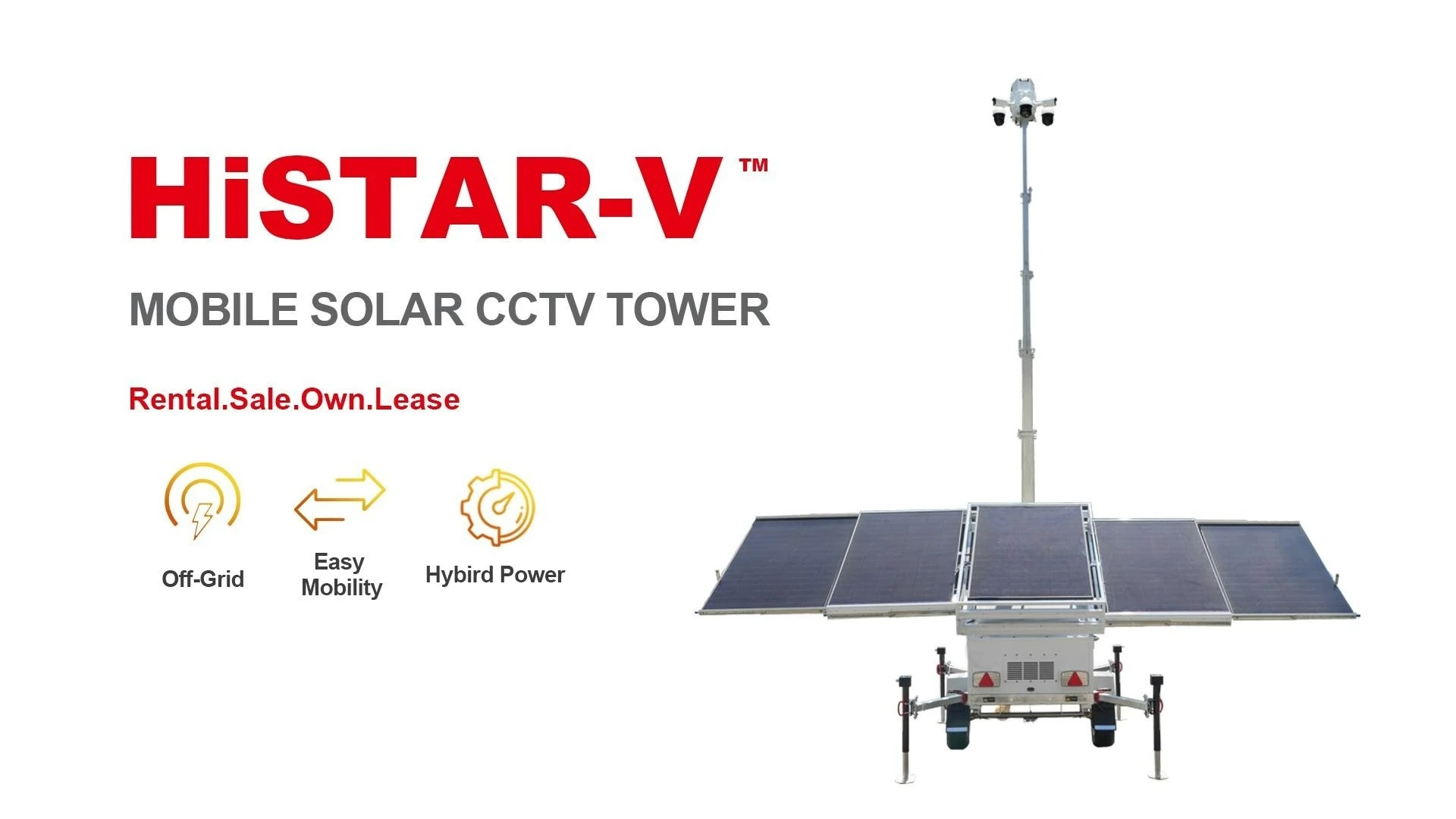 مقطورة الأمن الهجينة التي تعمل بالطاقة الشمسية من طراز HiSTAR-V 1