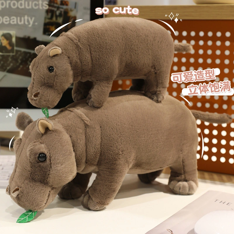 Yortoob Hippo Plush Toy Realistic Stuffed Animal 25cm for Kids Collectors Fans 1