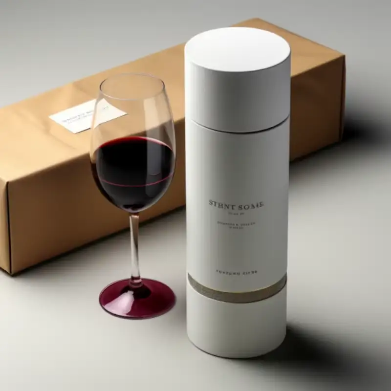 علب هدايا أسطوانية الشكل مصنوعة من ورق مقوى قابل لإعادة التدوير، تحمل شعارًا مخصصًا، ومغلفة بطبقة لامعة غير لامعة، لتغليف زجاجة واحدة. 1