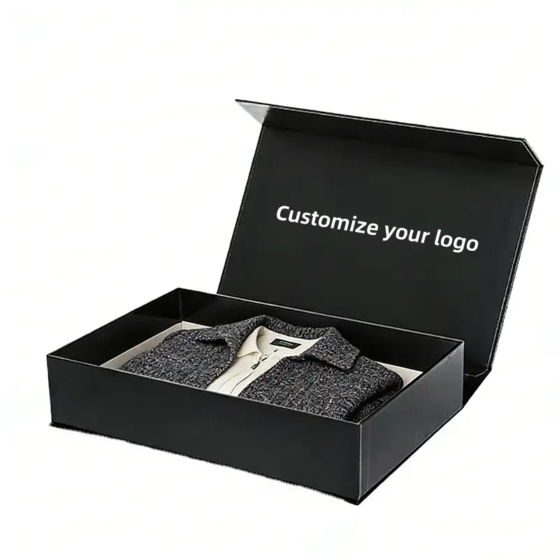 علبة هدايا فاخرة مصممة خصيصًا على شكل كتاب، مصنوعة من ورق مقوى صلب مقاوم للماء، مزودة بمغناطيس ورقائق ذهبية، لحفظ الملابس 1