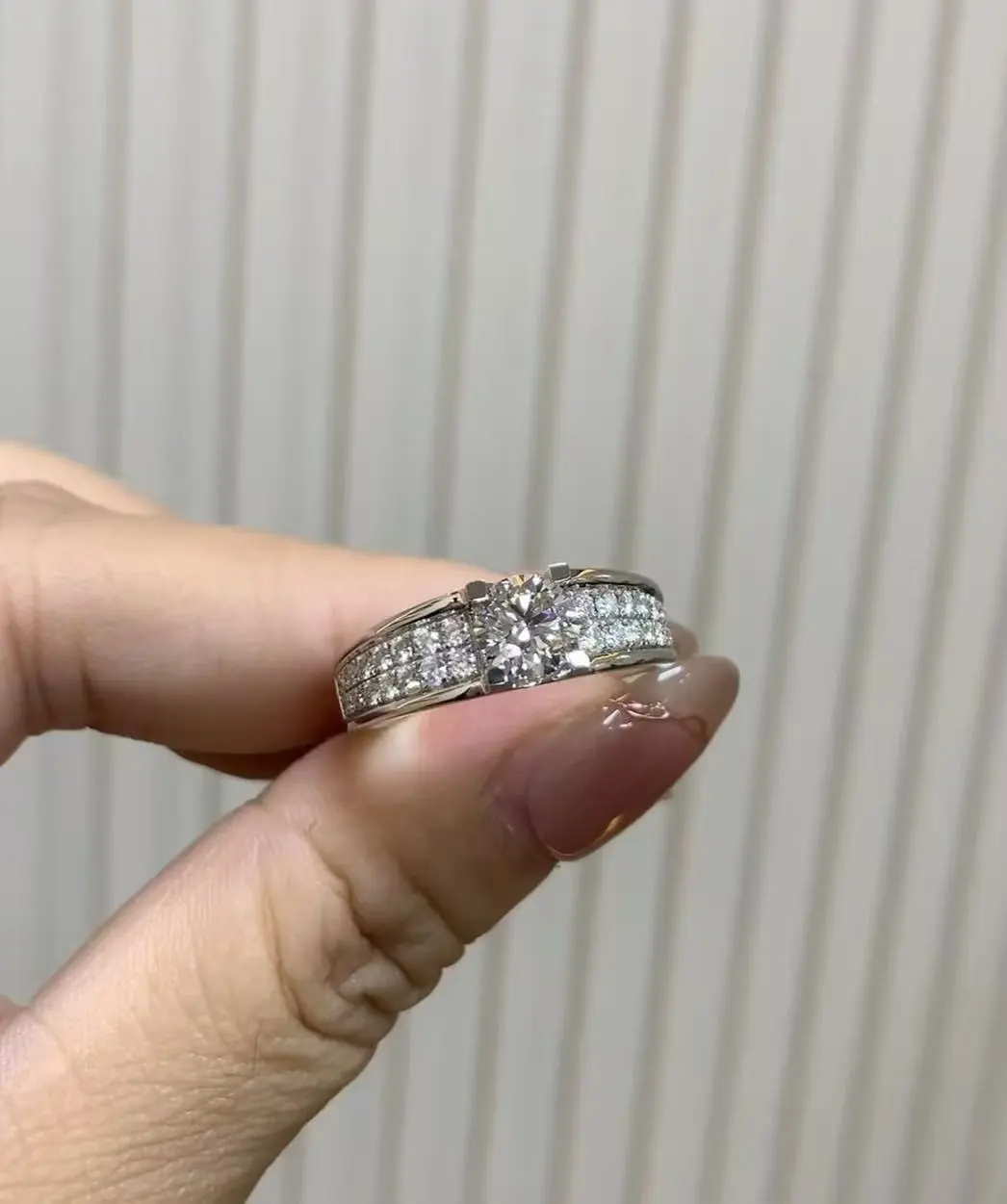 ZKZ Custom Jewelry 18K White Gold 1CT lab Grown Diamond Ring For Women Girls 1