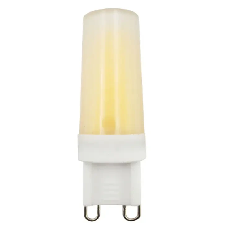 Milky white flat-top PC lampshade, 3W linear dimming LED G9 bulb 1