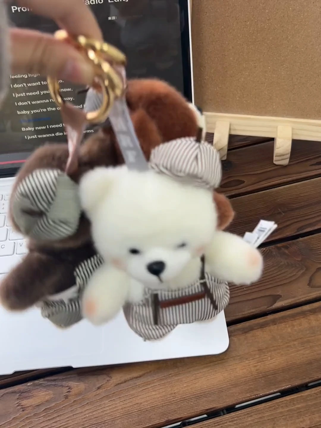Yortoob Painter Bear Pendant Plush Doll Keychain for Bag Decoration Gift 1