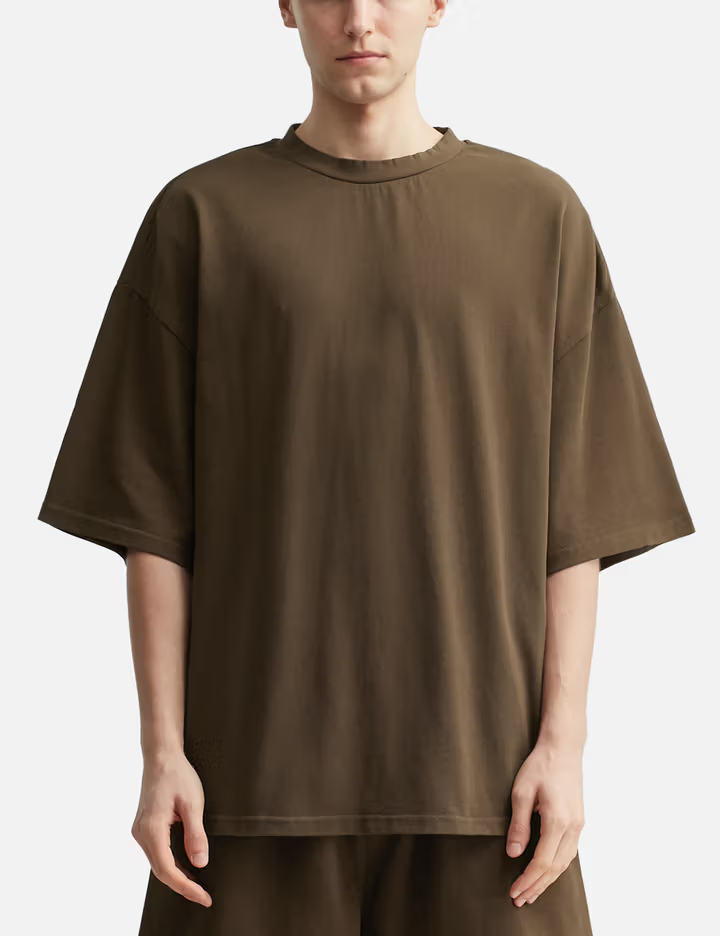 Brunette 310GSM Heavy Boxy Organic Cotton Crewneck T-Shirt 1