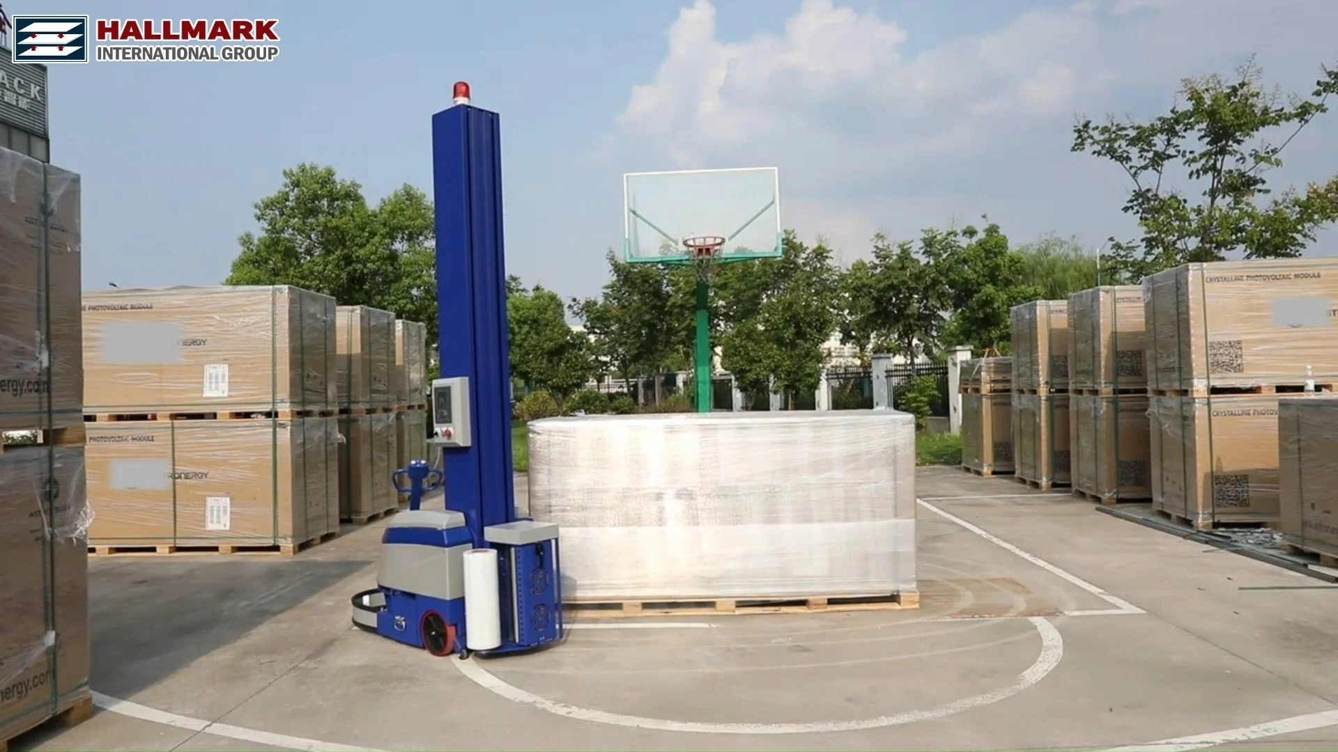 Automatic Self Propelled Pallet Wrapper Adjustable Speed and Tension for Stability 1