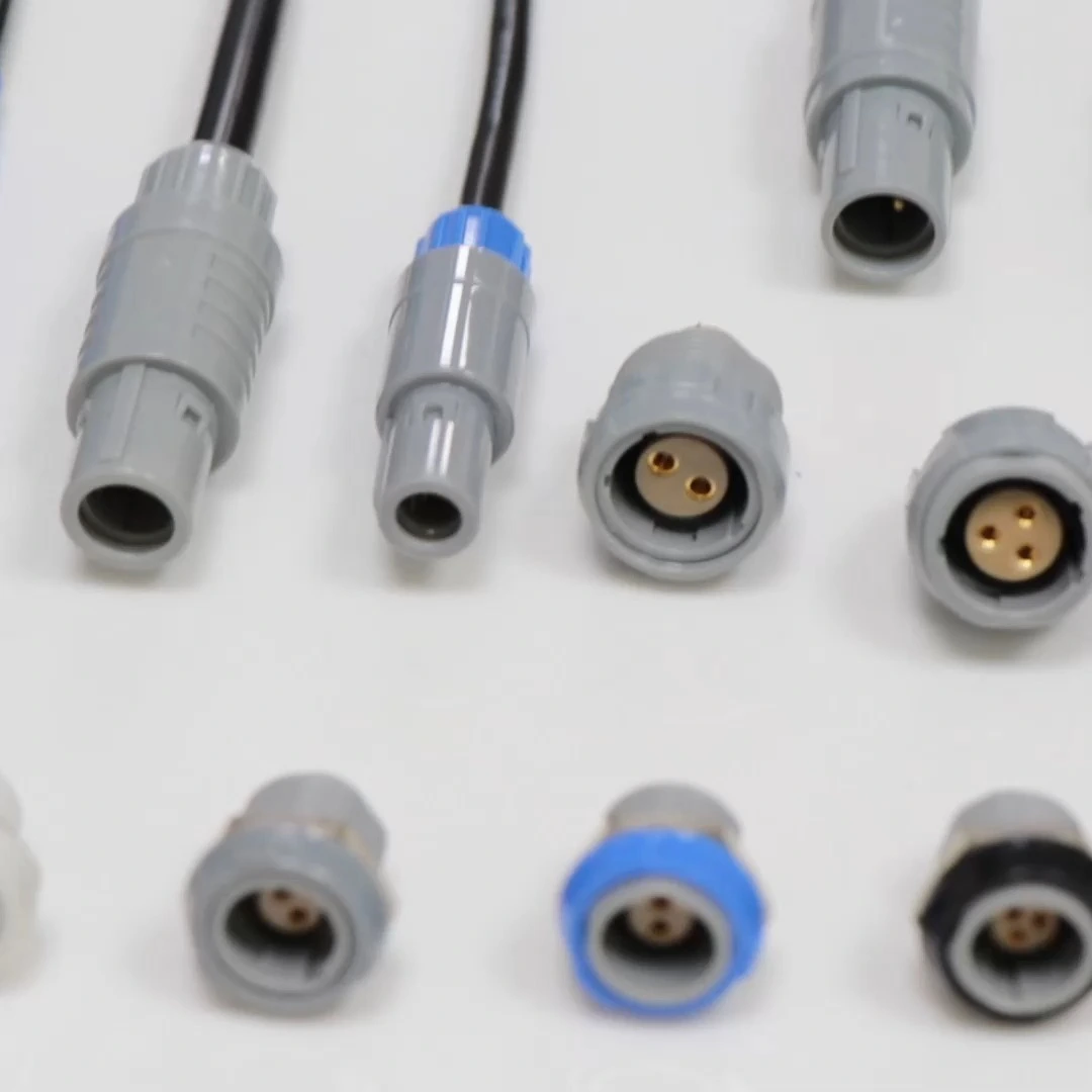 Push-pull self-locking ZKB 2P 2-9 pins external (front) lock plastic aviation socket, welded 1