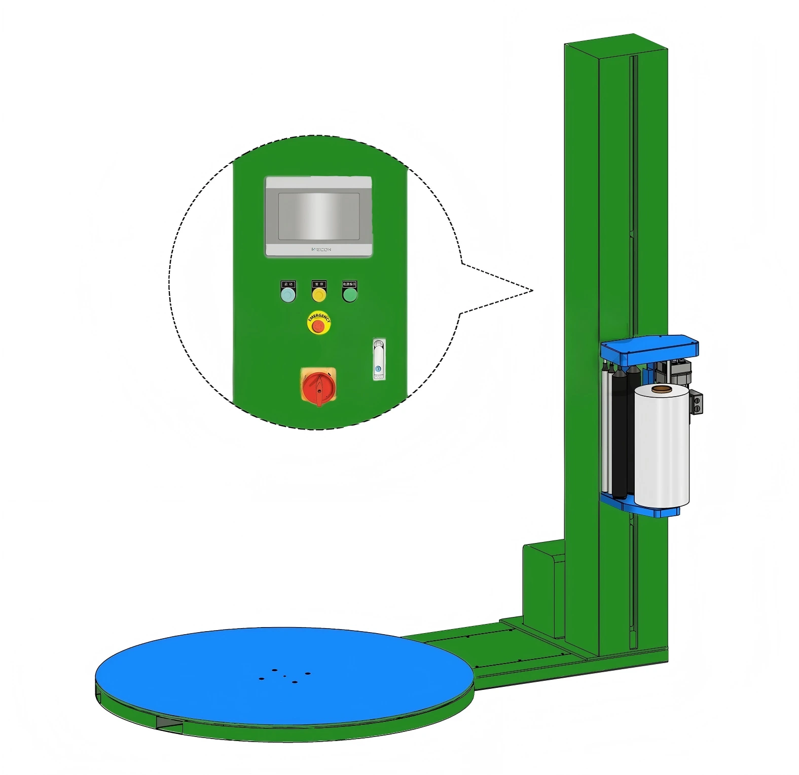 Automated Pallet Wrapping Machine With Servo Drive And 250 Percent Film Prestretch 1