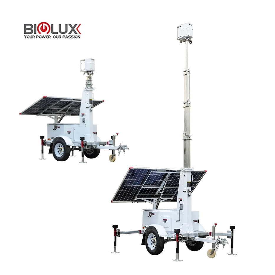 HiSITE Mobiele Sonkrag CCTV-toring vir Werksterreine 1