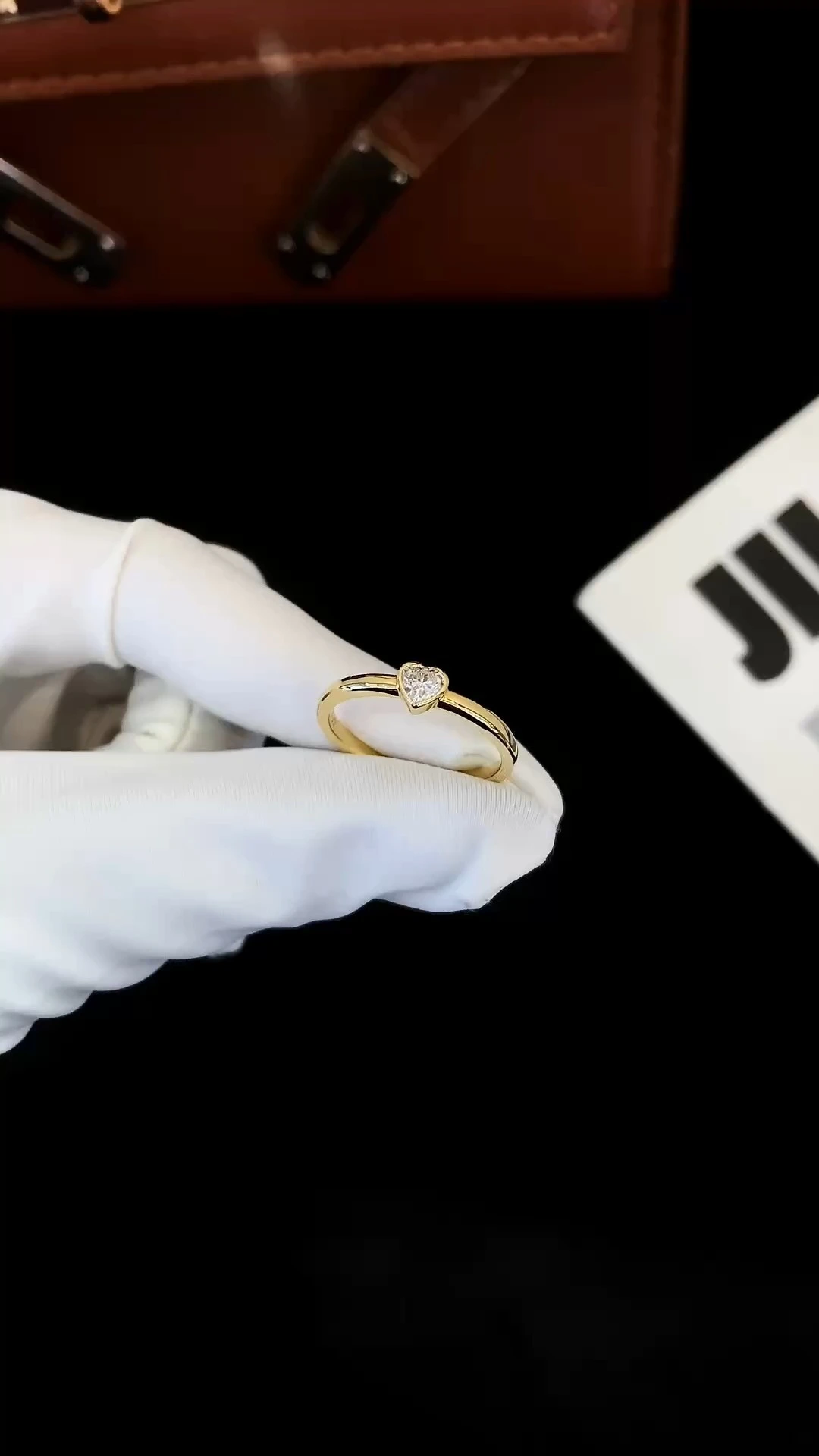 Fine Jewelry 18k Yellow Gold 0.2ct Heart Lab Grown Diamond Rings bubble style for Women engagement gift 1