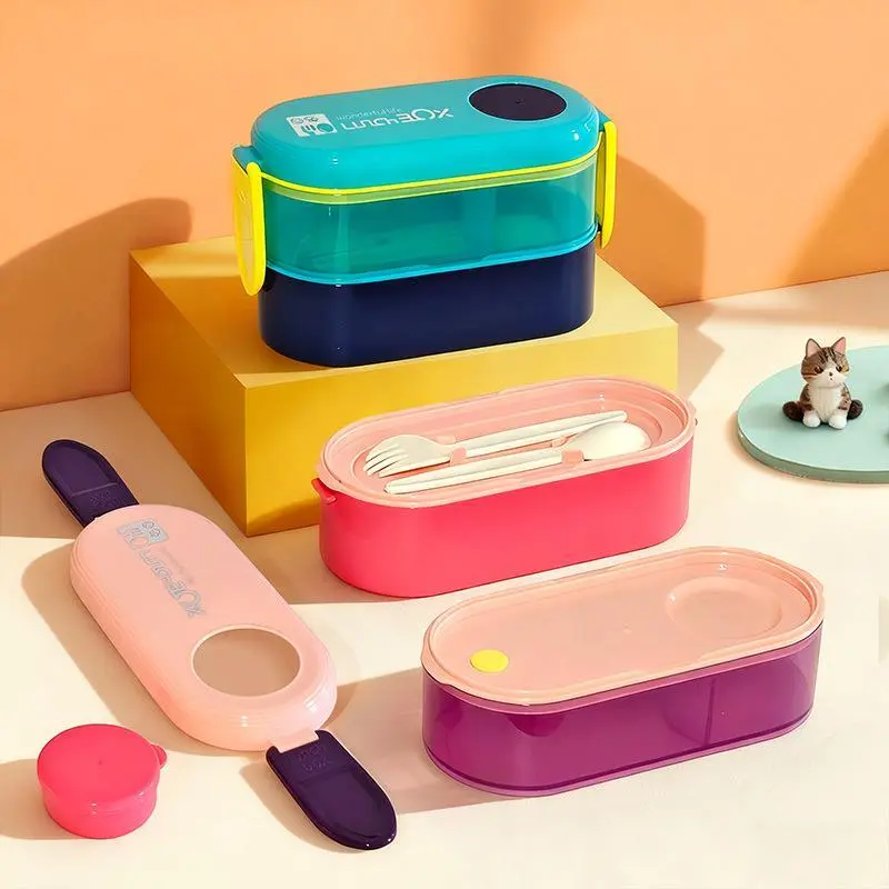 Double-Layer 2-Compartment Lunch Box | Plastic Lunch Box Factory - HongXing 1