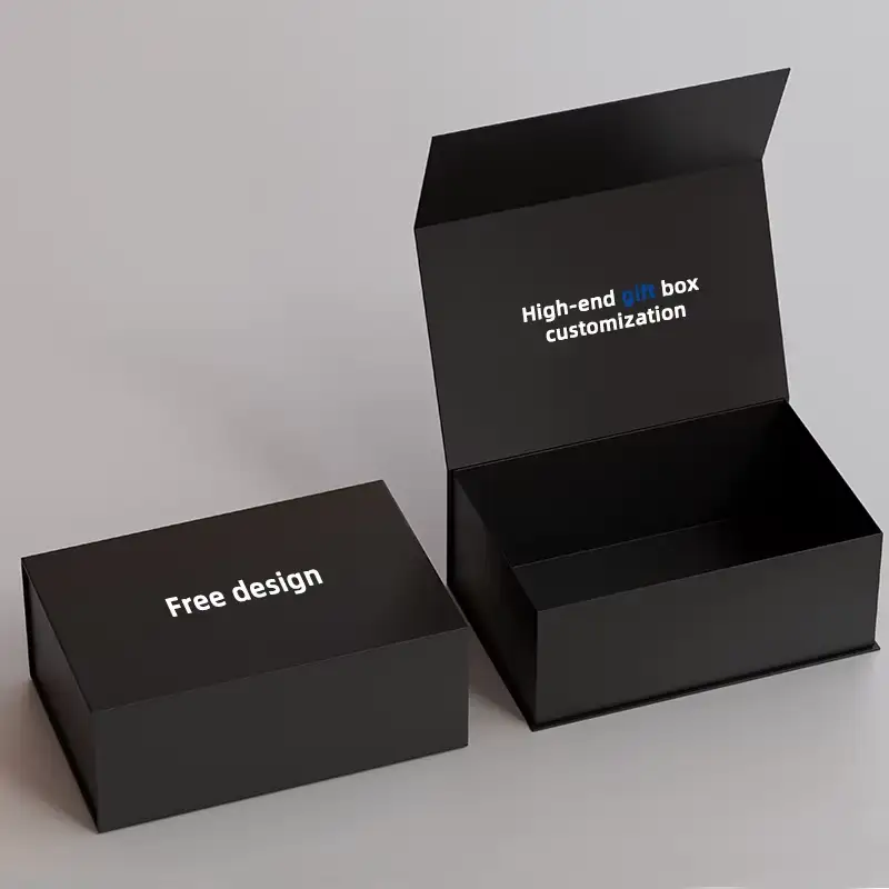 علب هدايا فاخرة مربعة الشكل قابلة لإعادة التدوير وصديقة للبيئة، قابلة للطي، بشعار مخصص، إغلاق مغناطيسي، شريط منقوش، مقاومة للأشعة فوق البنفسجية 1