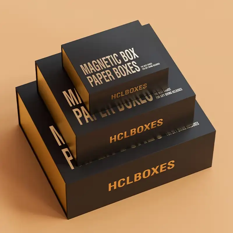 صندوق تغليف قابل لإعادة التدوير، قابل للطي، بغطاء مغناطيسي قلاب، مخصص للملابس والقمصان والفساتين، مع ورق فني شخصي وتغليف غير لامع. 1