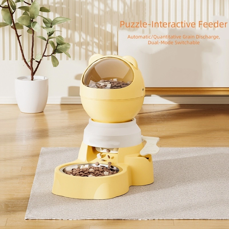 ROADREIGN - Automatic Cat & Dog Feeder & Water Dispenser Puzzle Push-Type Large-Capacity Plastic Spherical Design Keeps Mouth Dry 1