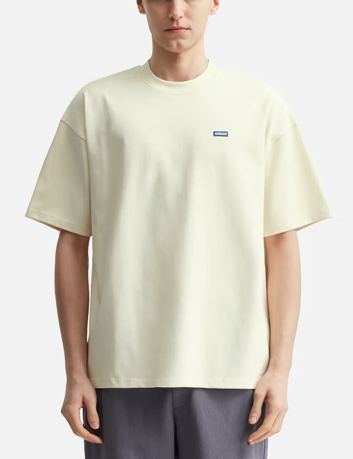 Men's Bone White 300GSM Heavyweight Cotton Boxy Tee with Mini Logo 1