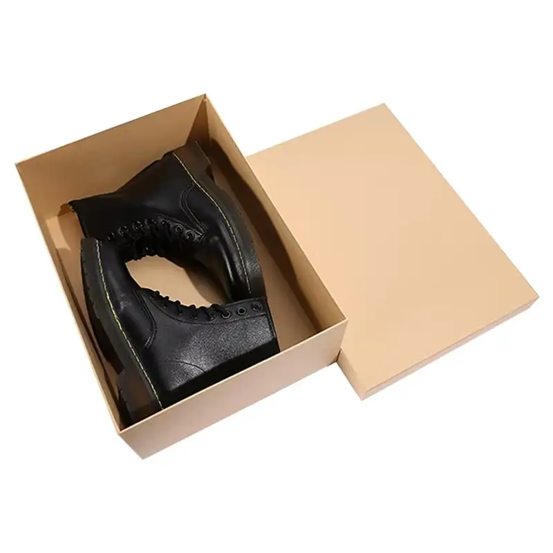 علبة أحذية قابلة لإعادة التدوير مطبوعة حسب الطلب، مزودة بورق مقوى مموج قابل للتخصيص، مناسبة للهدايا والأعمال اليدوية. 1