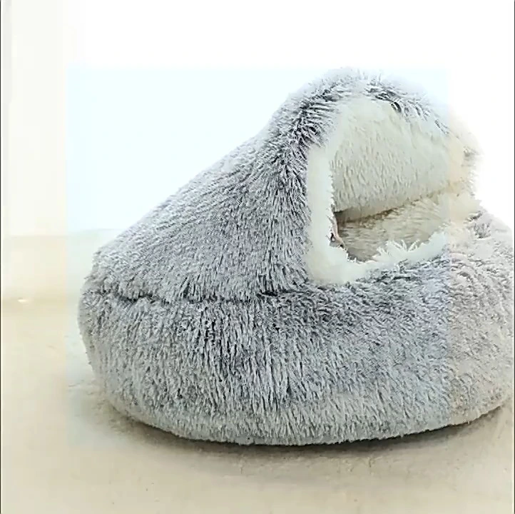 Long plush soft cat cave pet bed dog bed 1