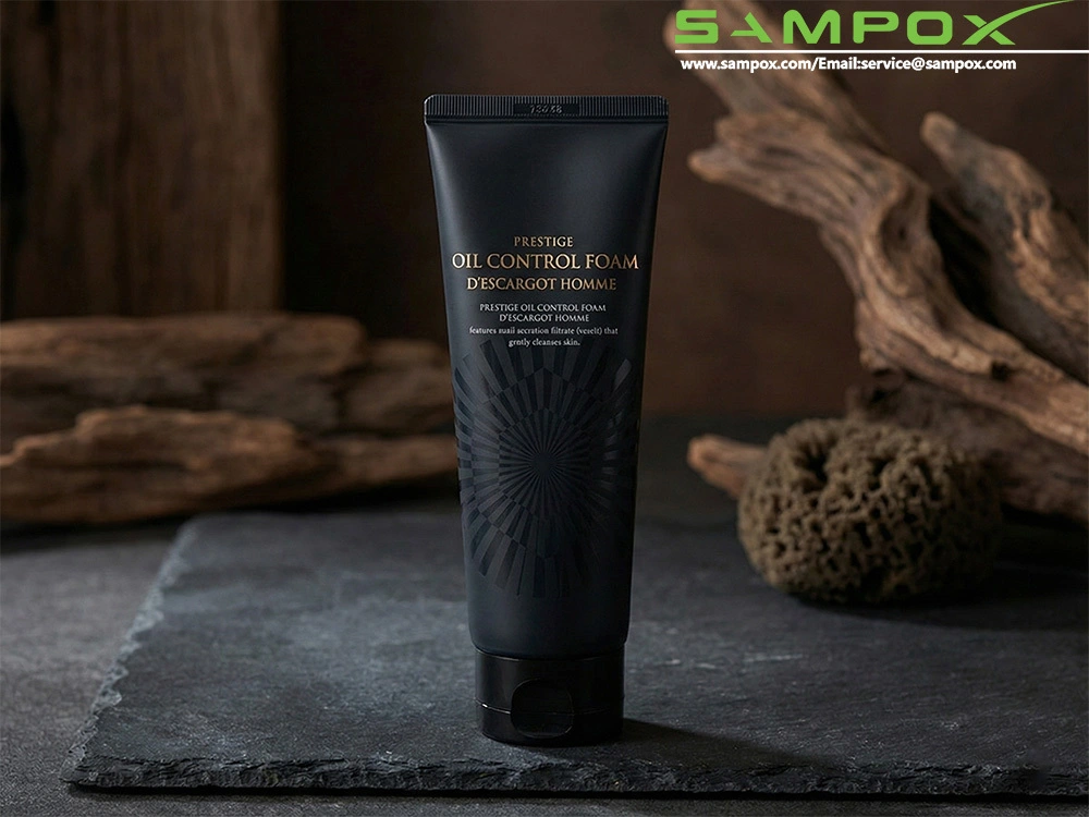 Matte Black ABL Facial Cleanser Tube with Gold Hot Stamping 150ml 45mm 1