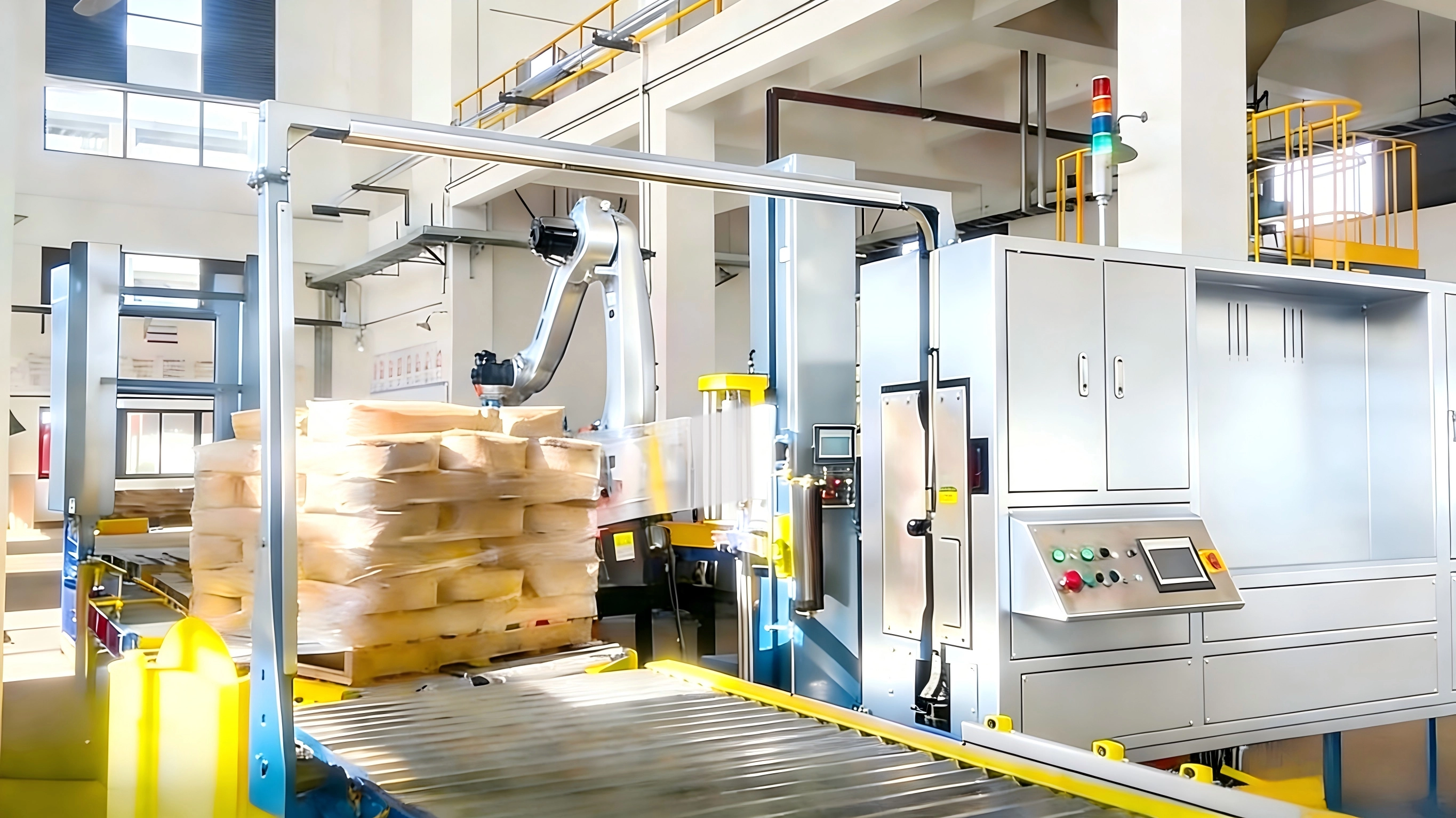 Fully Automatic Corrosion Resistant Pallet Wrapper For Chemical Industry Safety 1