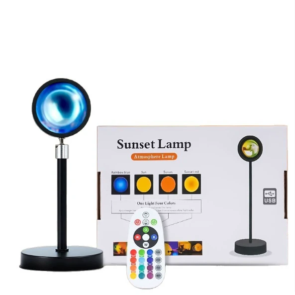 Sunset Lamp App + Remote-Controlled Bedroom Rainbow Sunset Projection Light RGB 16-Color Sunset Ambiance Lamp 1