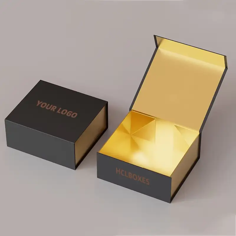 علب تغليف فاخرة لمستحضرات التجميل، مغناطيسية، قابلة للطي، مصنوعة من ورق فني، علب هدايا من الورق المقوى، طباعة بارزة للشموع والشعر المستعار 1