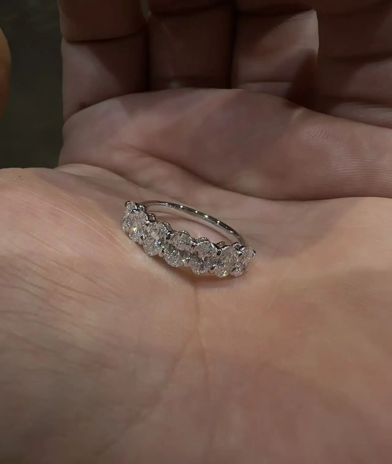 18K White Gold High Quality Luxury Lab Grown Diamond Ring Band Women Daily Wear 1