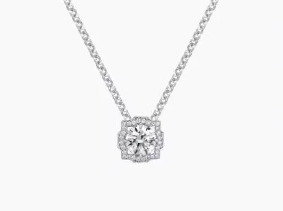 1.717Ct 18K White Gold Brilliant Round Cut Lab Grwon Diamond Necklace 1