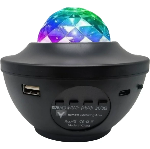 Water Ripple Starry Sky Projection Lamp USB Bluetooth Speaker Bedroom Ambient Light Starry Night Lamp 1
