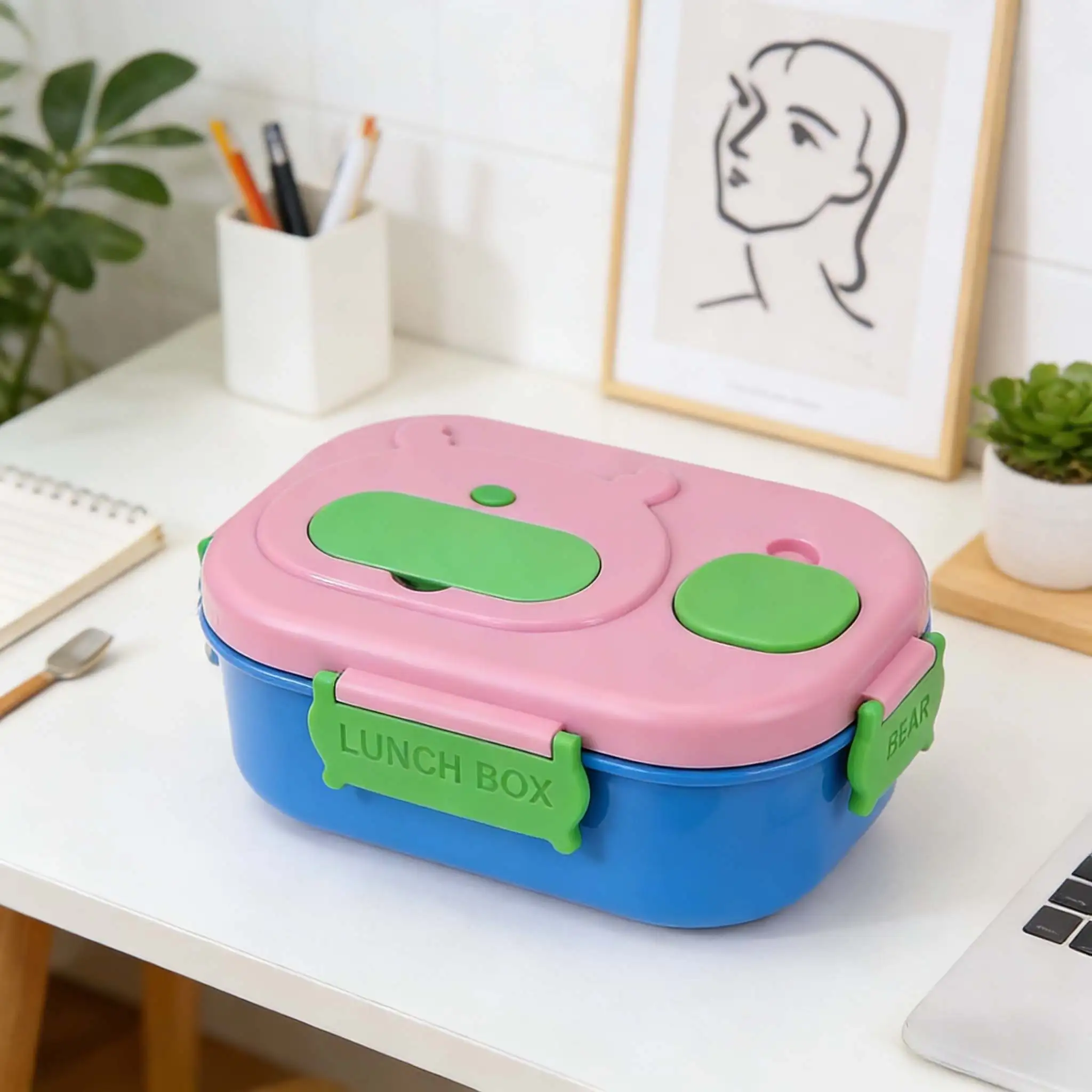 Cartoon 3-Compartment Lunch Box | Plastic Lunch Box Factory - HongXing 1